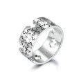 wholesale S925 Sterling Silver Geometric Puzzle Earrings Set, Trendy, Versatile, and Creative Ins-style Ring-0-6