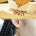 wholesale S925 silver jewelry Japanese minimalist earrings elegant asymmetric pineapple earrings factory clearance-0-24