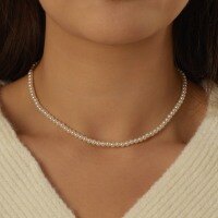 wholesale S925 Sterling Silver French Viral Women's Fashion Versatile High-End Shell Pearl Chain Elegant and Sophisticated Necklace-White DY190942-SW-NO (3mm)  925 silver