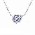 925 Silver Minimalist Teardrop Moissanite Pendant Necklace, Chic and Versatile-0-3
