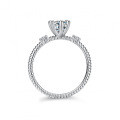 S925 Silver Moissanite Twist Rope Women'sFashion Stacking Ring-0-0