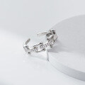 wholesale S925 Sterling Silver Diamond-Inlaid Interlocking Chain Ring Ins Style Design Earrings for Women R01600-0-1
