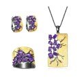 wholesale S925 Gold Plated Italian Retro Designer Jewelry with Natural Amethyst Pendant Necklace-0-3