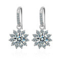 Sterling Silver Ear Hooks with Zircon and Pink Diamond, Clearance Sale with Free Shipping-0-16