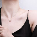 S925 Silver Four-Leaf Clover Cat's Eye Stone Necklace-0-2
