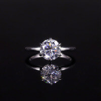 wholesale S925 Sterling Silver Classic Minimalist 15ct Zircon Eagle Claw Solitaire Engagement Ring-1.5 carat zircon ring  US size 9