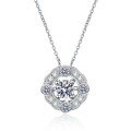 wholesale S925 Sterling Silver Four-Prong Moissanite Necklace for Women, Fresh and Sophisticated Everyday Versatile Piece to Gift Your Girlfriend-0-4
