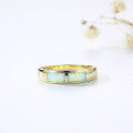 wholesale 925 Silver Vintage Rectangular Mosaic Composite Opal OPAL Ring Women's White Opal Light Luxury Jewelry Band-0-1