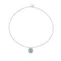 wholesale 18k gold-plated S925 silver necklace with French Paraiba-colored aqua blue moissanite 5*7mm oval pendant for women-0-4