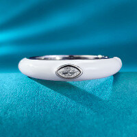 wholesale S925 Silver Metal New Live Streaming Stackable Ring with Drip Glue Ring Band,Ins Style Wholesale and Drop Shipping-R874 White No. 6