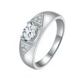wholesale Silver Plated 18k Gold Minimalist Classic 1 Carat Moissanite Engagement Ring Unisex Valentine's Gift-0-4