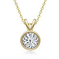 S925 Silver D Color Moissanite Classic Halo Pendant Necklace-0-36