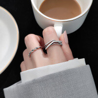 wholesale S925 Silver Nalan Ring for Women, Korean Style Personality Thai Silver Vintage Minimalist Cross Twist Hand Jewelry J5291-J5996-s925 Yintai silver twist style Adjustable opening