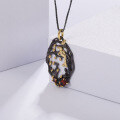 wholesale S925 Sterling Silver Designer Vintage Style Gemstone Pendant Dreamlike Blossom Design Natural Garnet Necklace Pendant-0-3
