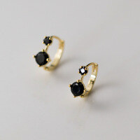 wholesale S925 silver Korean-style ear clips for women, fashion minimalist elegant commuter diamond-encrusted hoop earrings M01319-S925 silver pair of white diamonds silver model 925 silver