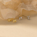 wholesale 999 Silver Nalan Fresh Sweet Ins Style Small and Unique Design Cute Mini Bow Earrings M06177-0-3