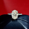 wholesale 925 Sterling Silver Full Setting 4ct White G Color High Carbon Diamond Ring 9*13-0-2