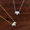 wholesale 925 Sterling Silver Clover Zircon Necklace Fashion Minimalist French Style Niche Design Sense Ins Style Collarbone Chain-0-2