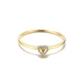 wholesale 18K gold, 14K rose gold, and 9K gold diamond heart-shaped ring with cross design and moissanite in Japanese-Korean style-0-0