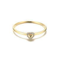 wholesale 18K gold, 14K rose gold, and 9K gold diamond heart-shaped ring with cross design and moissanite in Japanese-Korean style-9K White Gold-Moissanite>13#