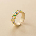 wholesale 999 Silver Exquisite Niche-Designed Chinese Style Gold-Traced Thirteen Wonders Mahjong Ring R02749-0-3