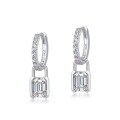 wholesale S925 Sterling Silver Plated European and American New Style Minimalist Moissanite Ear Clips Fashionable Trending Diamond Inlaid Earrings for Women with a High-End Feel-0-4