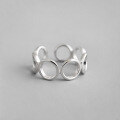 wholesale S925 Sterling Silver JL124 Korean Style Fashion Minimalist Geometric Smooth Circle Open Ring Ins Accessory-0-0