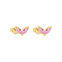 wholesale S925 Sterling Silver French-style Heart-shaped Zircon Earrings With Colorful Zircons, Sweet And Exquisite Set-E4837-Gold/Pair 2 Zirconium 925 Silver