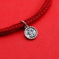 wholesale 925 Sterling Silver Vintage 100 Million Coin Fortune Attracting Small Round Pendant DIY Bracelet Braided Red Cord Accessory-0-2