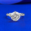 wholesale S925 Sterling Silver Classic Twisted Four-Prong Setting with 90 Zircon Stone Ring, Fashion Versatile Style-0-2