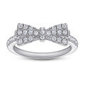 wholesale S925 Sterling Silver Women's Bow Full Diamond Ring Cross-Border E-Commerce Best-Selling New Style Wholesale Dropshipping Orders-0-1