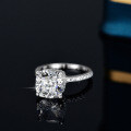 Sterling Silver 4ct Moissanite Ring Women's Fancy Square Radiant Cut Wholesale-0-2