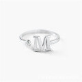 wholesale 925 silver small initial letter inlaid with December birthstone open ring for women-0-0
