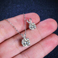 925 Silver Classic Four-Prong Moissanite Necklace, D Color 1 Carat-0-2