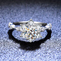 925 Sterling Silver 5ct Moissanite Sunflower Six-Prong Engagement Ring for Women-0-0