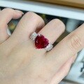 wholesale S925 Sterling Silver Color-Changing Fluorescent Women's Ring with Diamond-Test Pen, Heart-Shaped Ruby, Diamond Ring, and Wedding Band-0-2