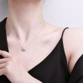 Sterling Silver Moissanite Sunflower Daisy Choker Necklace-0-2