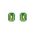 wholesale 925 Sterling Metal Geometric Pastel Green Olive Ear Studs for Women, Crystal Earrings, Enamel Square Ear Accessories Wholesale-0-1
