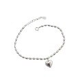 wholesale S925 Sterling Silver Tiny Grain Heart Best Friend Bracelet for Women, Korean New Style, Ins Minimalist Design, Elegant Heart-shaped-0-4