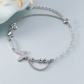 wholesale S925 Sterling Silver Forest-style Hollow-out Full Diamond Butterfly Bracelet for Trendy and Sweet Girls' Accessories Women's S6954-0-1