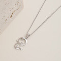 wholesale S925 Sterling Silver Zodiac Year of the Dragon and Snake Pendant for Women, Small Serpent Necklace, Cross-Border New Arrival Accessory with Niche Design-0-2