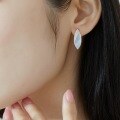 wholesale Sterling Silver Geometric White Shell Stud Earrings for Women,-0-2
