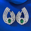 wholesale S925 Silver Fashion Banquet-Style Luxury Set 6*8mm Nano Green Earrings for Women with a High-End Feel-0-0
