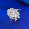 wholesale S925 Silver 8*10 Oval High Carbon Diamond Ring for Women,Ins,-0-2