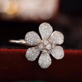wholesale S925 sterling silver full-body sun flower ring minimalist unisex versatile tail ring small and unique-0-2