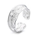 wholesale S925 Sterling Silver European and American Cross-Border Niche Unique Lava Texture Line Splicing Trend Open Ring-0-4