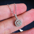 S925 Sterling Silver 50-Point Moissanite Pendant Necklace for Women-0-1