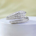 wholesale S925 Silver European and American New Ins Minimalist Style Snake-shaped Open Adjustable Ring Cross-border Live Shipping-0-2