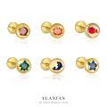wholesale S925 Silver Gold Plated Round Diamond Stud Earrings, Cute Marine Animal Series, Sweet and Edgy Style-0-0