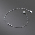 wholesale S925 Sterling Silver Mini Straight Bar Slender Shiny Bracelet Simple Polished Straight Rod Bracelet S5581-0-1